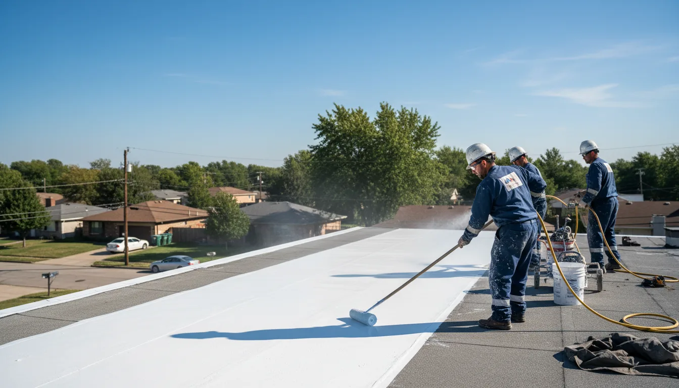 Commercial roof coating in Brighton, IL near me